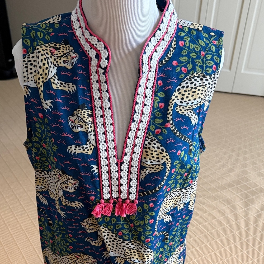 Printfresh Blue Shift Dress With Bagheera / Leopa… - image 2